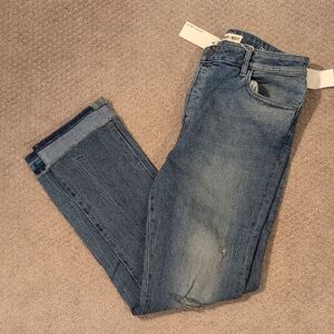 Warp + Weft Paris Cigarette Blue Straight Leg Jeans